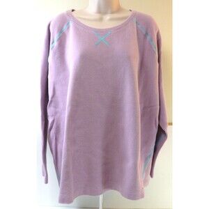 Back In The Saddle brand pullover lounge shirt lavender teal exposed seam top 3X